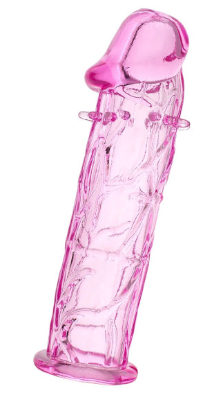 Розовая насадка фаллической формы - 12,5 см. Розовая насадка фаллической формы - 12,5 см.