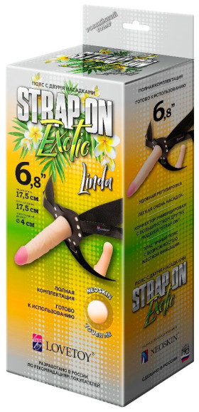 Пояс-трусики с 2 насадками Exotic-Linda - 17,5 см. Пояс-трусики с 2 насадками Exotic-Linda - 17,5 см.