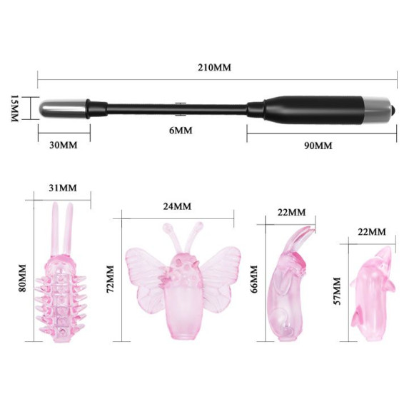 Вибратор для точечной стимуляции с 4 насадками Вибратор для точечной стимуляции с 4 насадками