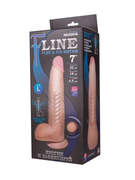 Фаллоимитатор с мошонкой на присоске F LINE - 22 см. Фаллоимитатор с мошонкой на присоске F LINE - 22 см.