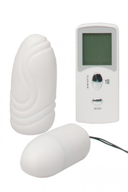 Белое виброяйцо с ДУ