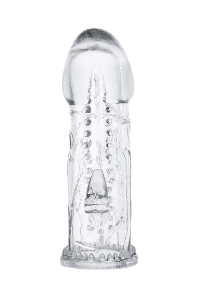 Прозрачная насадка на пенис с шипиками и коготком - 13,5 см. Прозрачная насадка на пенис с шипиками и коготком - 13,5 см.