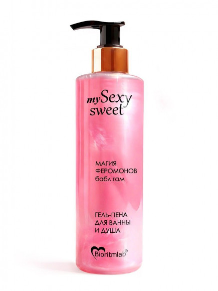 Гель-пена для ванны и душа Sexy Sweet с феромонами и ароматом бабл-гам - 200 мл.