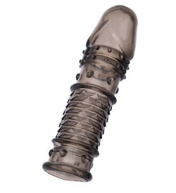 Дымчатая закрытая насадка ToyFa XLover с чешуйками и пупырышками - 13,5 см. Дымчатая закрытая насадка ToyFa XLover с чешуйками и пупырышками - 13,5 см.