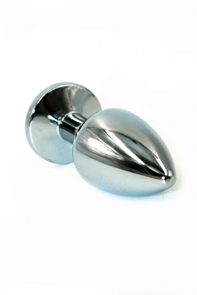 Серебристая малая анальная пробка с сиреневым кристаллом - 7 см. Серебристая малая анальная пробка с сиреневым кристаллом - 7 см.