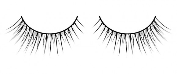 Черные накладные ресницы, удлиненные с внешнего края Deluxe