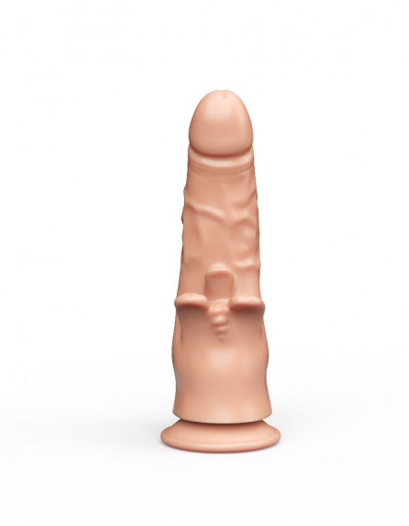 Фаллоимитатор на присоске для тройной стимуляции - 19,5 см. Фаллоимитатор на присоске для тройной стимуляции - 19,5 см.