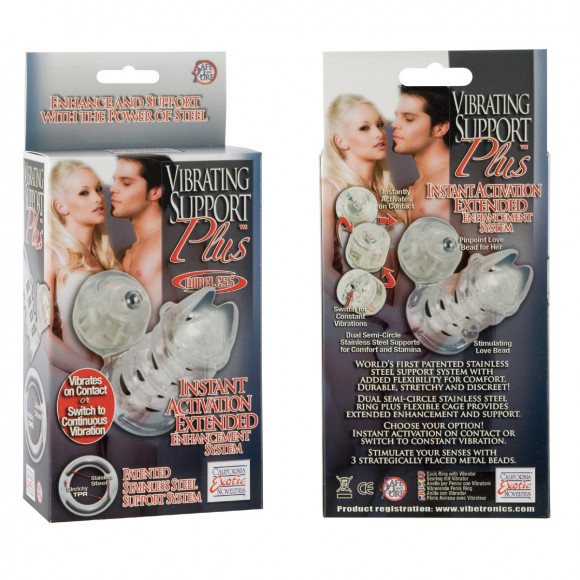 Вибронасадка с клиторальным стимулятором Vibrating Support Plus Instant Activation Вибронасадка с клиторальным стимулятором Vibrating Support Plus Instant Activation