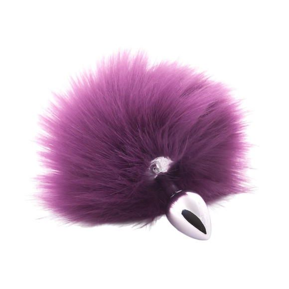 Металлическая анальная пробка с фиолетовым хвостом Металлическая анальная пробка с фиолетовым хвостом