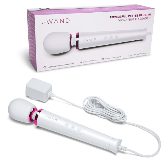 Белый проводной вибратор Le Wand Petite Vibrating Massager - 25 см. Белый проводной вибратор Le Wand Petite Vibrating Massager - 25 см.