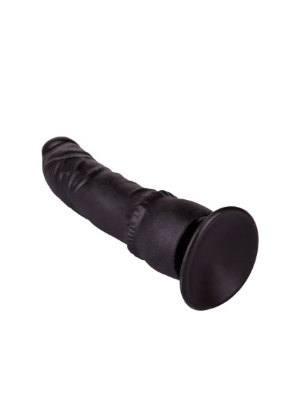 Чёрный фаллоимитатор на присоске - 19,3 см. Чёрный фаллоимитатор на присоске - 19,3 см.