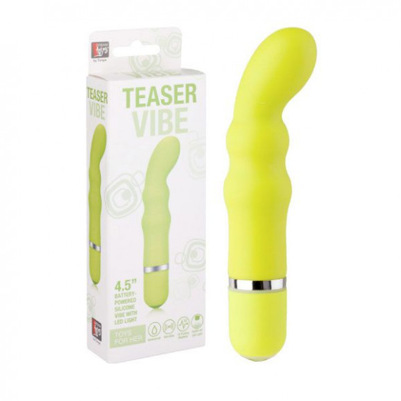 Зелёный вибромассажёр NEON TEASER VIBE GREEN - 11,4 см. Зелёный вибромассажёр NEON TEASER VIBE GREEN - 11,4 см.