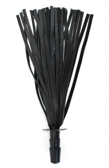 Черная кожаная плеть со штырьком для насадок Черная кожаная плеть со штырьком для насадок