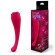 Малиновый двусторонний вибростимулятор с подвижным язычком - 19 см. Малиновый двусторонний вибростимулятор с подвижным язычком - 19 см.
