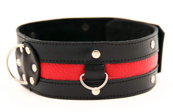 Чёрный ошейник с красной полосой Чёрный ошейник с красной полосой