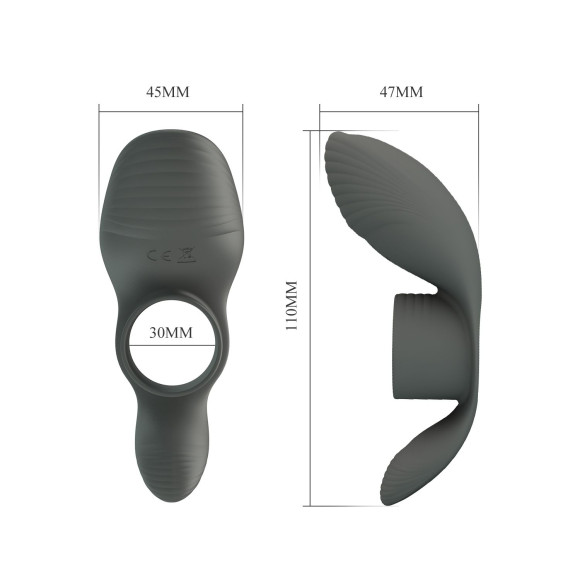 Серое кольцо на пенис с вибрацией Серое кольцо на пенис с вибрацией