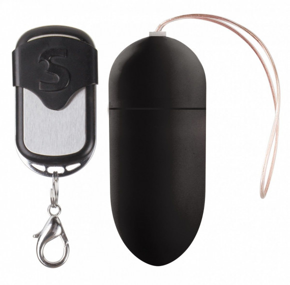 Чёрное перезаряжаемое виброяйцо с ДУ Rechargeable Vibrating Egg