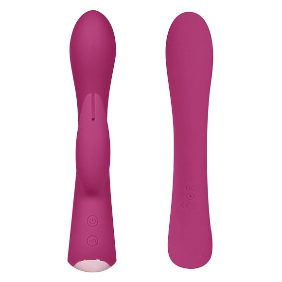 Бордовый вибромассажер-кролик 5  Silicone Bunny Love - 19,1 см.