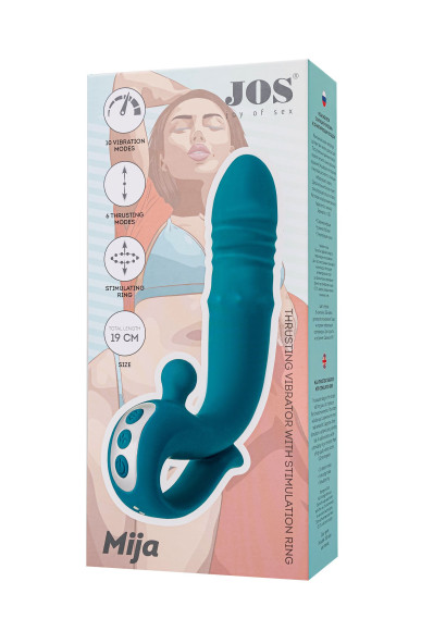 Зеленый вибратор с функцией Up&Down и стимулирующим кольцом Mija - 19 см. Зеленый вибратор с функцией Up&Down и стимулирующим кольцом Mija - 19 см.