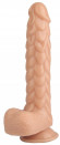 Телесный реалистичный фаллоимитатор с чешуйками на присоске - 24 см. Телесный реалистичный фаллоимитатор с чешуйками на присоске - 24 см.