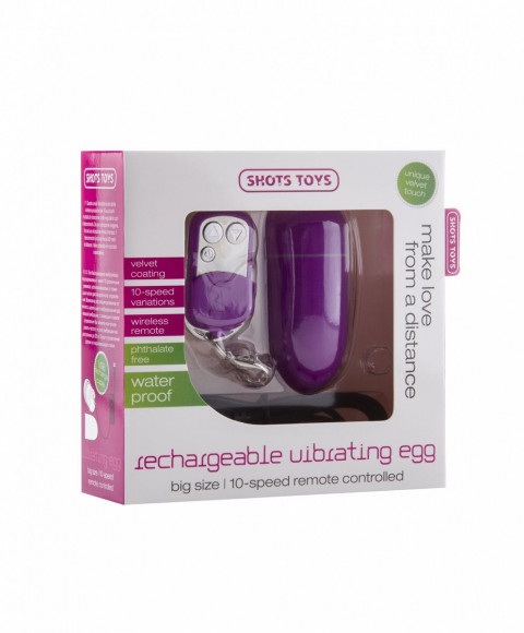 Фиолетовое перезаряжаемое виброяйцо с ДУ Rechargeable Vibrating Egg
