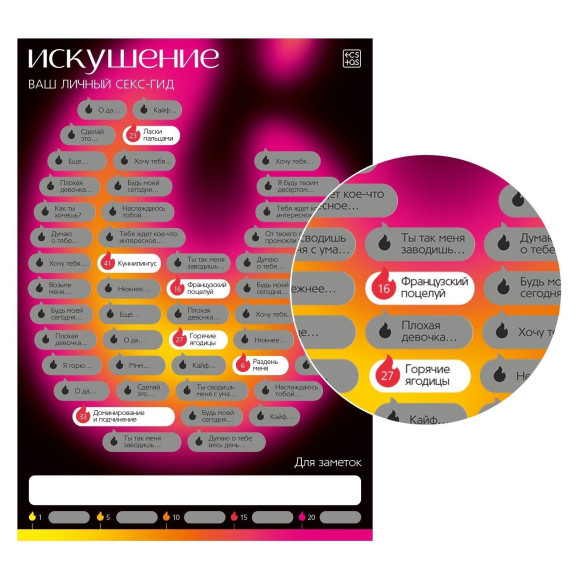 Плакат для пар со скретч-слоем «Секс-гид. Искушение» Плакат для пар со скретч-слоем «Секс-гид. Искушение»