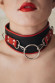 Черно-красный кожаный ошейник с кольцом Черно-красный кожаный ошейник с кольцом