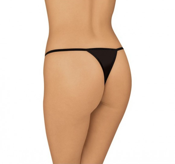 Чёрные трусики-стринг с декоративной шнуровкой Чёрные трусики-стринг с декоративной шнуровкой