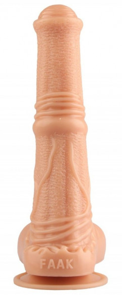 Телесный фаллоимитатор-реалистик с мошонкой - 25 см. Телесный фаллоимитатор-реалистик с мошонкой - 25 см.