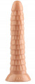 Телесный рельефный фантазийный фаллоимитатор - 26,5 см.