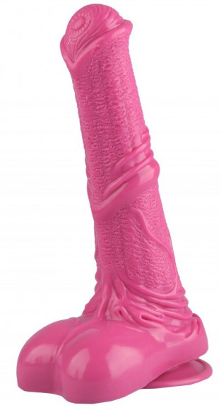 Розовый фаллоимитатор-реалистик с мошонкой - 25 см. Розовый фаллоимитатор-реалистик с мошонкой - 25 см.