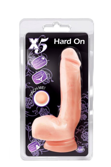 Реалистичный фаллоимитатор с присоской X5 HARD ON BEIGE - 22,2 см. Реалистичный фаллоимитатор с присоской X5 HARD ON BEIGE - 22,2 см.