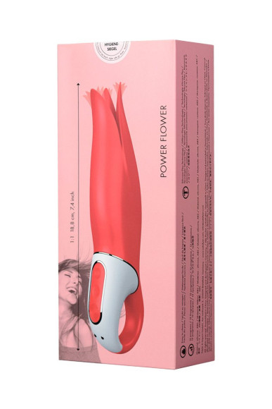 Красный вибратор Satisfyer Power Flower с лепестками - 18,8 см. Красный вибратор Satisfyer Power Flower с лепестками - 18,8 см.