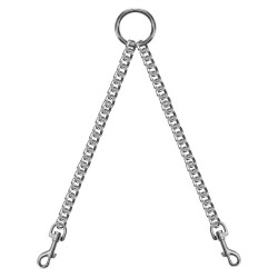 Серебристая с центральным кольцом и карабинами по обе стороны - 71 см. Серебристая с центральным кольцом и карабинами по обе стороны - 71 см.