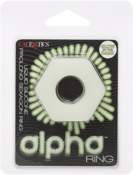 Белое люминесцентное эрекционное кольцо Glow-In-The-Dark Liquid Silicone Prolong Sexagon Ring Белое люминесцентное эрекционное кольцо Glow-In-The-Dark Liquid Silicone Prolong Sexagon Ring