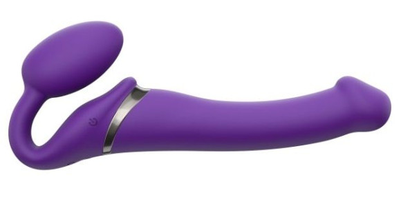 Фиолетовый безремневой вибрострапон Vibrating Bendable Strap-On - size L Фиолетовый безремневой вибрострапон Vibrating Bendable Strap-On - size L