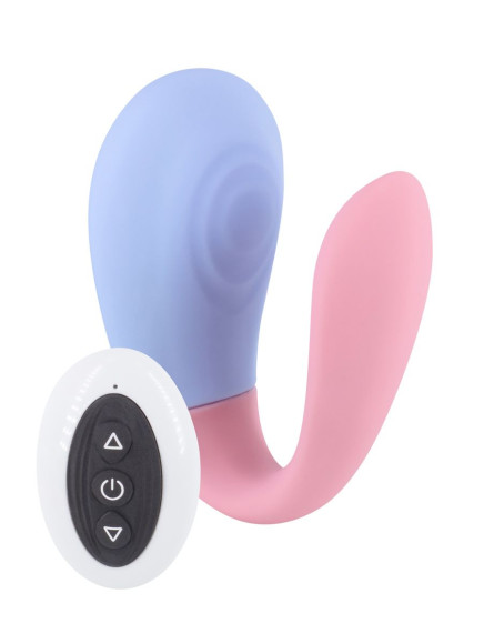 Двухцветный вибростимулятор для пар с пультом ДУ Двухцветный вибростимулятор для пар с пультом ДУ