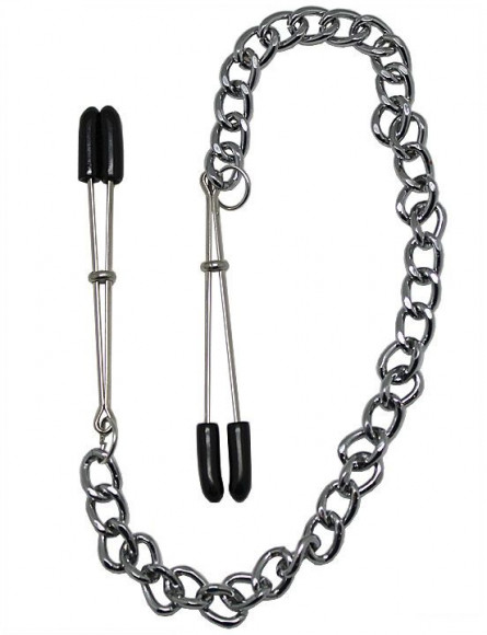 Зажимы для сосков с серебристой цепочкой Зажимы для сосков с серебристой цепочкой