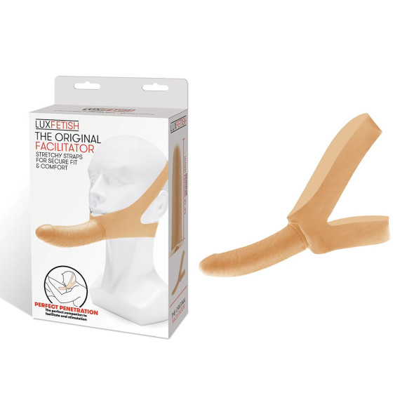 Телесный фаллоимитатор с креплением на лицо The Original Facilitator - 14 см. Телесный фаллоимитатор с креплением на лицо The Original Facilitator - 14 см.