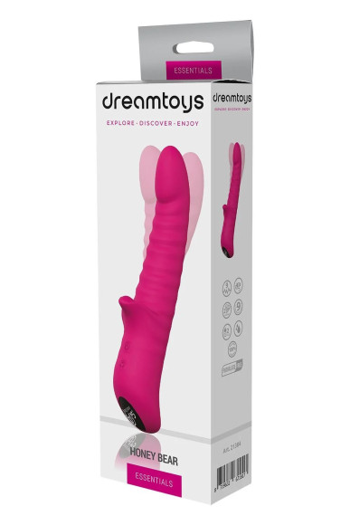 Розовый виброротатор HONEY BEAR - 16 см.