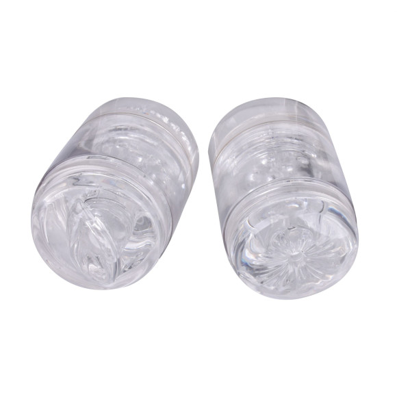 Прозрачный двусторонний мастурбатор Joy Cup - вагина и анус Прозрачный двусторонний мастурбатор Joy Cup - вагина и анус