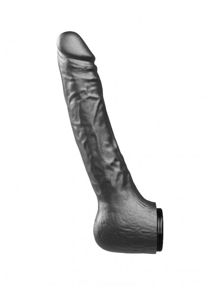 Чёрная фаллическая насадка BLACK BENT 3 - 22 см.