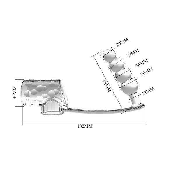 Прозрачная насадка на пенис и мошонку с анальным стимулятором Rilley Прозрачная насадка на пенис и мошонку с анальным стимулятором Rilley