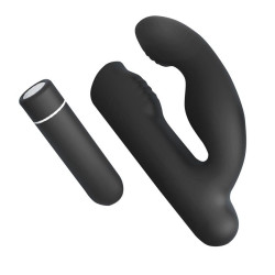 Черный вибромассажер Gladiator - 10,7 см. Черный вибромассажер Gladiator - 10,7 см.