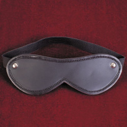 Чёрная кожаная маска на глаза на эластичной резинке Чёрная кожаная маска на глаза на эластичной резинке