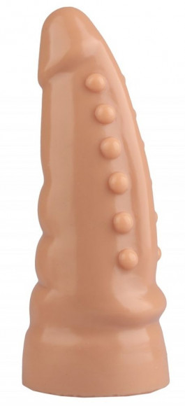 Телесная анальная втулка с шипиками - 21 см. Телесная анальная втулка с шипиками - 21 см.