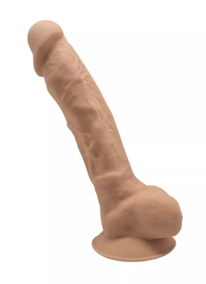 Карамельный фаллоимитатор Model 1 с мошонкой - 23 см. Карамельный фаллоимитатор Model 1 с мошонкой - 23 см.