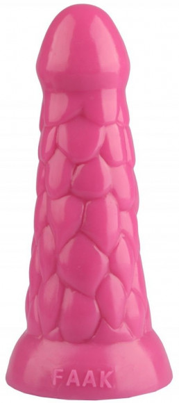Розовая анальная рельефная втулка - 19,5 см.