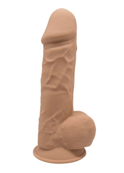 Карамельный фаллоимитатор Model 4 с мошонкой - 21,8 см. Карамельный фаллоимитатор Model 4 с мошонкой - 21,8 см.