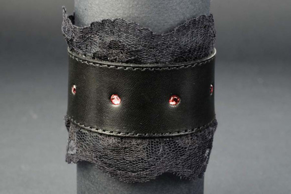 Чёрный подшитый запястник Готика-2 Чёрный подшитый запястник Готика-2